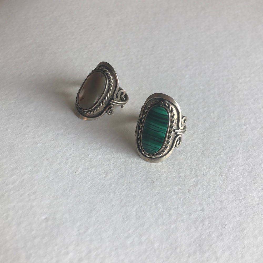 Adjustable Silver Crystal Rings